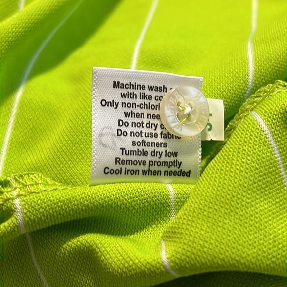 Walter Hagen XL mens polo hydro-dri short sleeve lime green uv blocking 30 UPF - Picture 5 of 9